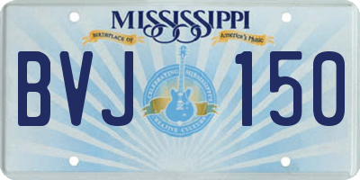 MS license plate BVJ150