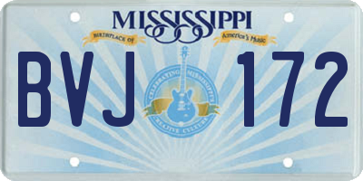 MS license plate BVJ172