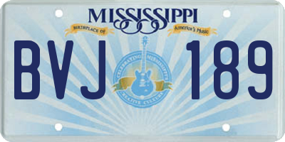 MS license plate BVJ189