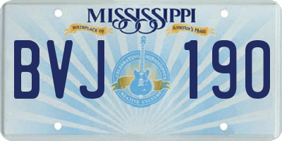 MS license plate BVJ190