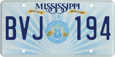MS license plate BVJ194