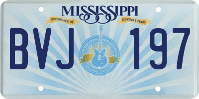 MS license plate BVJ197