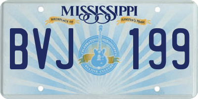 MS license plate BVJ199