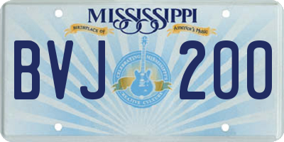MS license plate BVJ200