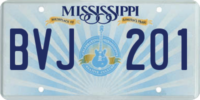 MS license plate BVJ201