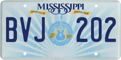 MS license plate BVJ202