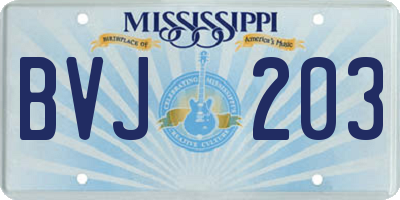 MS license plate BVJ203