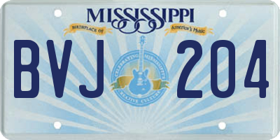 MS license plate BVJ204