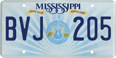 MS license plate BVJ205