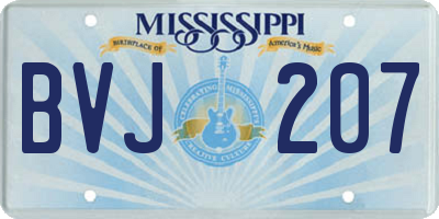 MS license plate BVJ207