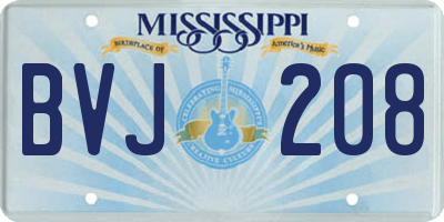 MS license plate BVJ208