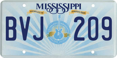 MS license plate BVJ209