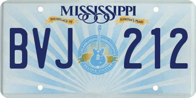 MS license plate BVJ212