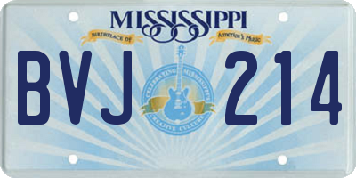 MS license plate BVJ214