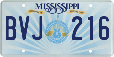 MS license plate BVJ216