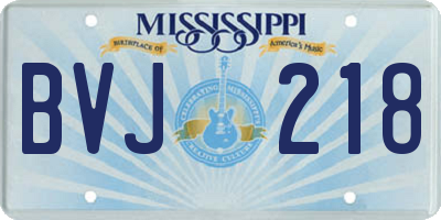 MS license plate BVJ218