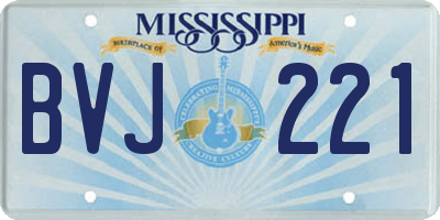 MS license plate BVJ221