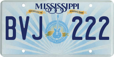 MS license plate BVJ222