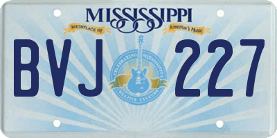 MS license plate BVJ227