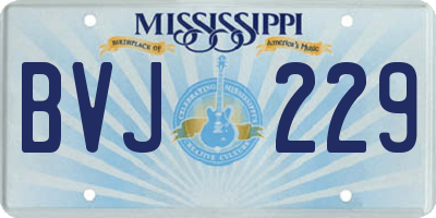 MS license plate BVJ229