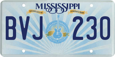 MS license plate BVJ230