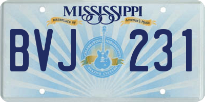 MS license plate BVJ231