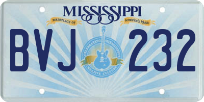 MS license plate BVJ232
