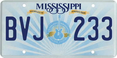 MS license plate BVJ233