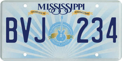 MS license plate BVJ234