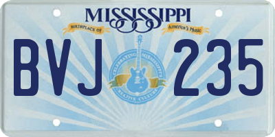 MS license plate BVJ235