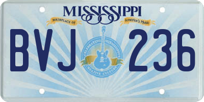 MS license plate BVJ236