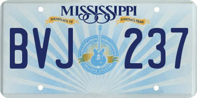 MS license plate BVJ237