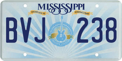 MS license plate BVJ238