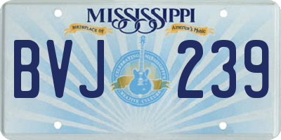 MS license plate BVJ239