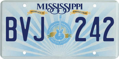 MS license plate BVJ242