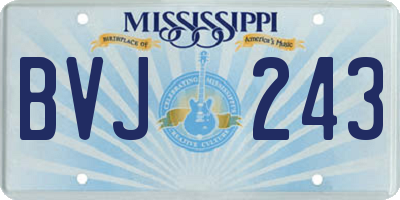MS license plate BVJ243