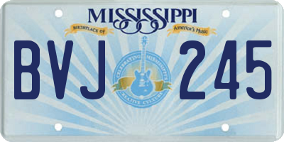 MS license plate BVJ245