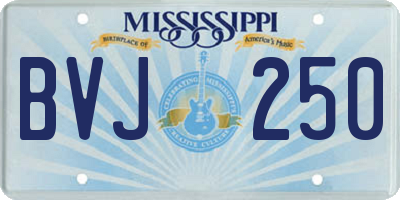 MS license plate BVJ250