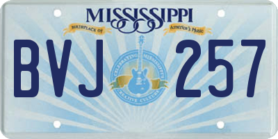MS license plate BVJ257