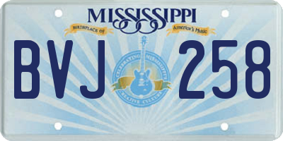 MS license plate BVJ258