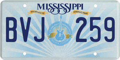 MS license plate BVJ259