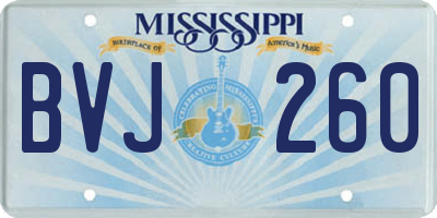 MS license plate BVJ260