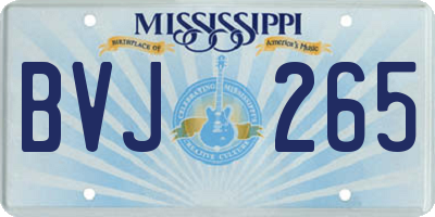 MS license plate BVJ265