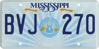 MS license plate BVJ270