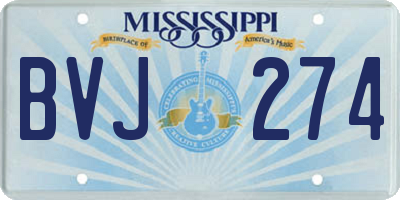 MS license plate BVJ274