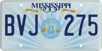 MS license plate BVJ275