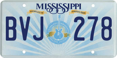 MS license plate BVJ278