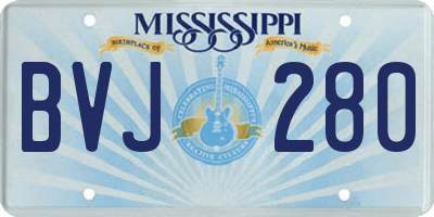 MS license plate BVJ280