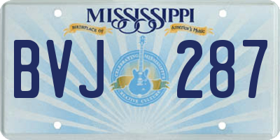 MS license plate BVJ287