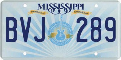 MS license plate BVJ289